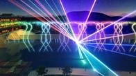 نمایش نور لیزر در فضای باز خود را با موسیقی رقص آب چشمه آب تامین کننده