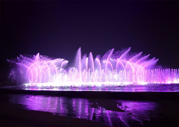 چشمه رقص نور RGB روشن شده برای دکوراسیون پارک بزرگ 1-100 متر ارتفاع تامین کننده